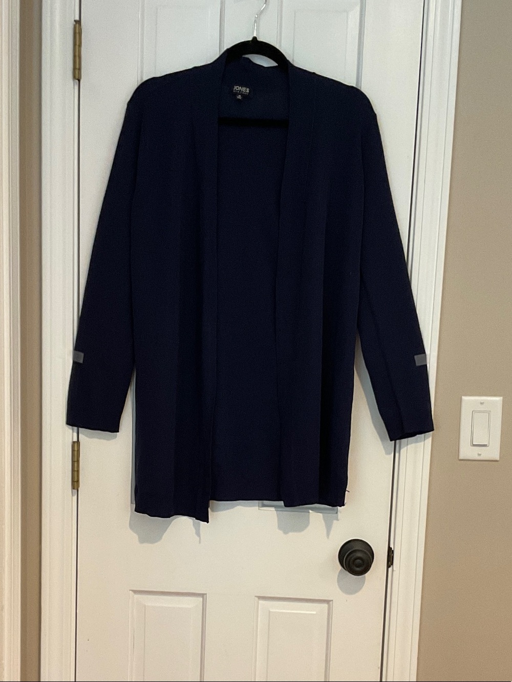 Jones New York Navy Open-Front Cardigan